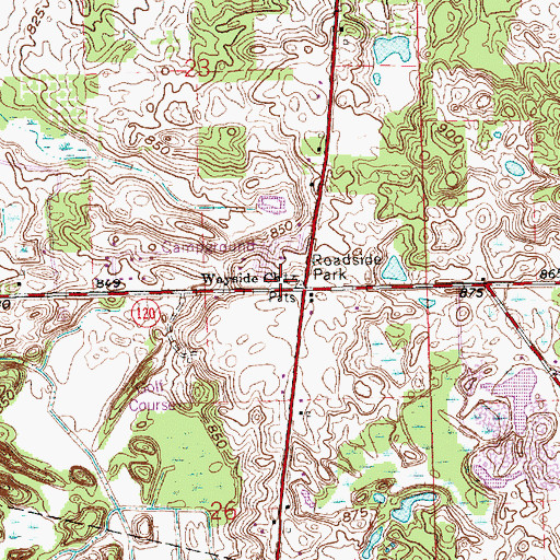 Topographic Map of Wayside Church, IN