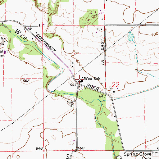 Topographic Map of Wea School, IN