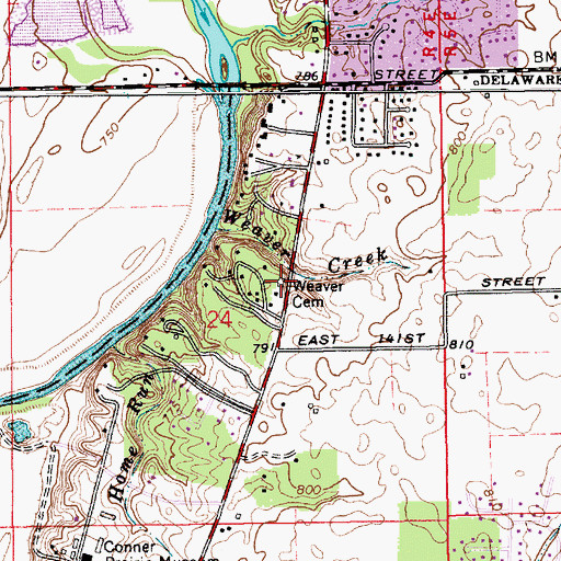 Topographic Map of Spannuth Cemetery, IN