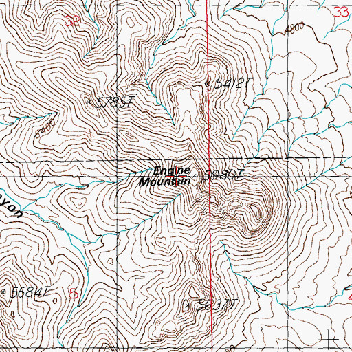 Topographic Map of Engine Mountain, AZ