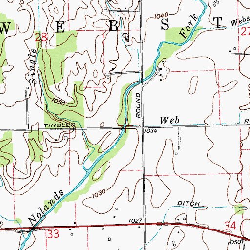 Topographic Map of Web Branch, IN