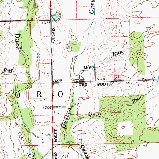 Topographic Map of Web Run, IN