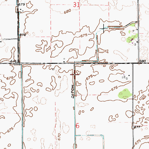 Topographic Map of Webb Ditch, IN