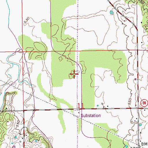 Topographic Map of Weddell Creek, IN