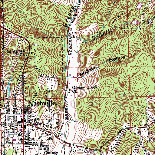Topographic Map of Weddle Hollow, IN
