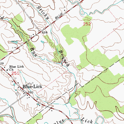 Topographic Map of Weed Run, IN