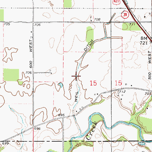 Topographic Map of Weil Ditch, IN