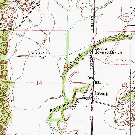 Topographic Map of Weisner Creek, IN