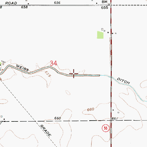 Topographic Map of Weiss Ditch, IN