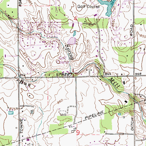 Topographic Map of Well Run, IN