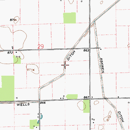 Topographic Map of Wells Ditch, IN