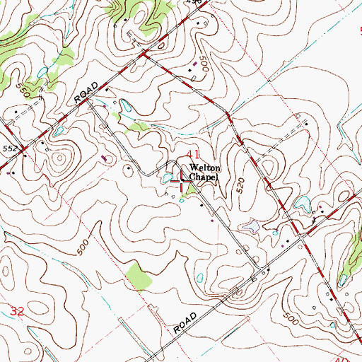 Topographic Map of Welton Chapel, IN