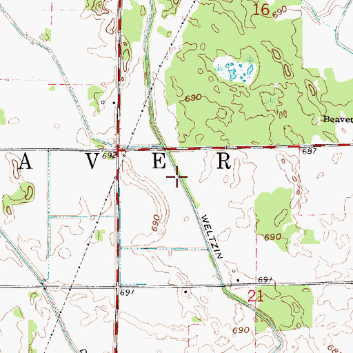 Topographic Map of Weltzin Ditch, IN
