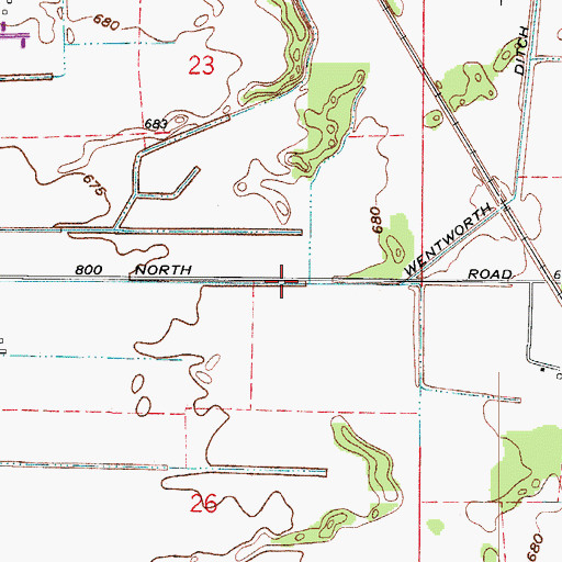 Topographic Map of Wentworth Ditch, IN