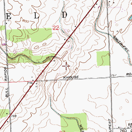 Topographic Map of Wertz Ditch, IN