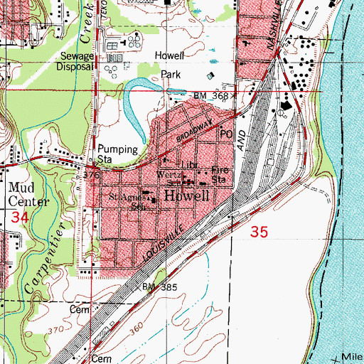Topographic Map of Wertz School, IN