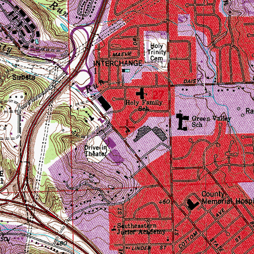 Topographic Map of Wesley Chapel, IN