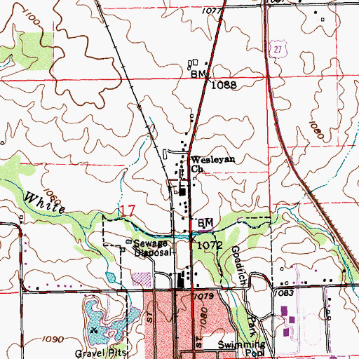 Topographic Map of Wesleyan Church, IN
