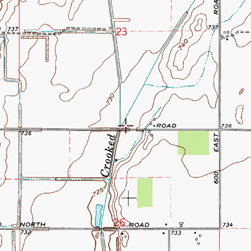 Topographic Map of West Branch Crooked Creek, IN