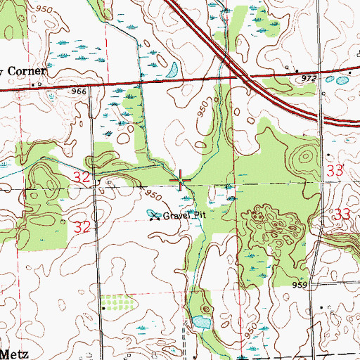 Topographic Map of West Branch Fish Creek, IN