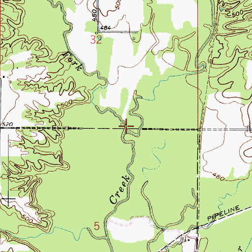 Topographic Map of West Fork Busseron Creek, IN