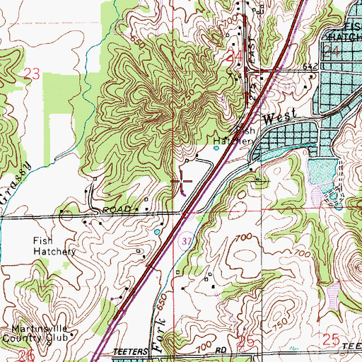 Topographic Map of West Fork Clear Creek, IN