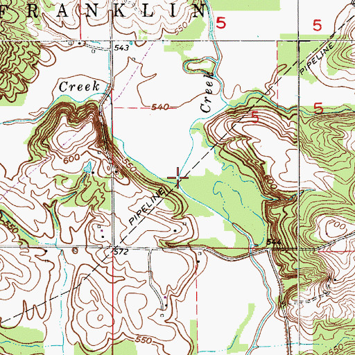 Topographic Map of West Fork Creek, IN