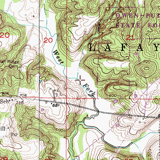 Topographic Map of West Fork Fish Creek, IN