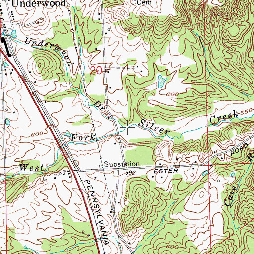Topographic Map of West Fork Silver Creek, IN