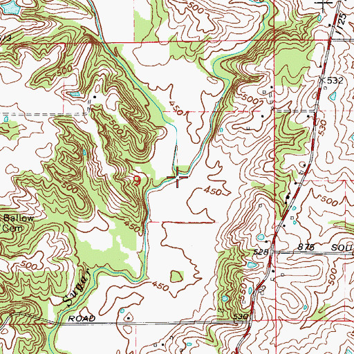 Topographic Map of West Fork Sugar Creek, IN