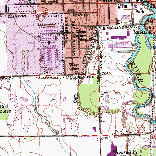 Topographic Map of West Goshen Church, IN