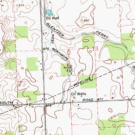 Topographic Map of West Mortimore Ditch, IN
