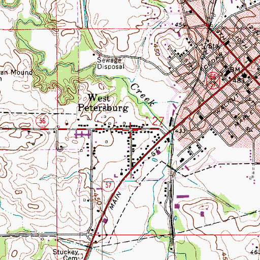Topographic Map of West Petersburg, IN