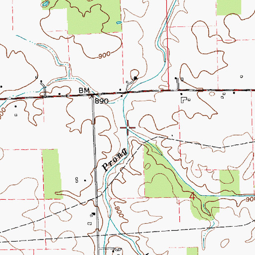Topographic Map of West Prong Franks Drain, IN