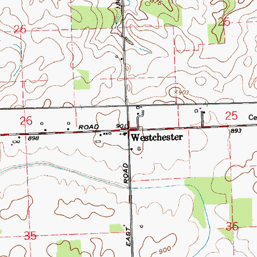 Topographic Map of Westchester, IN