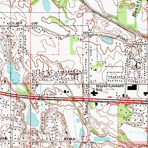 Topographic Map of Westhill, IN