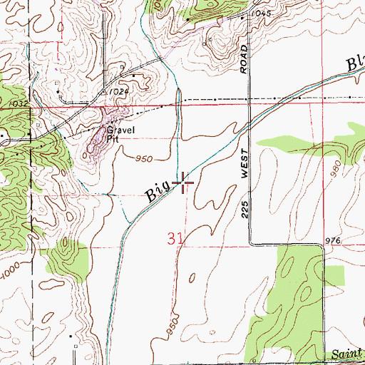 Topographic Map of Westwood Run, IN