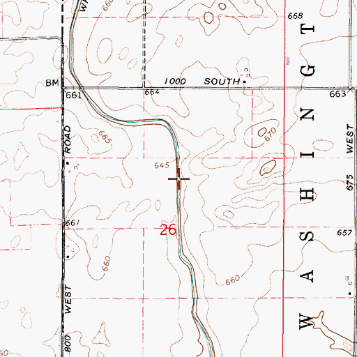 Topographic Map of Whaley Ditch, IN