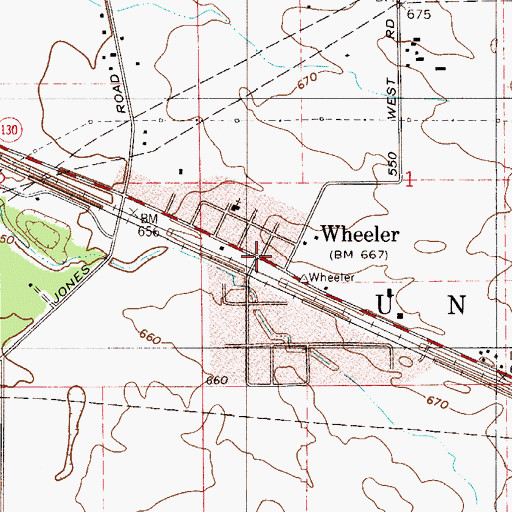 Topographic Map of Wheeler, IN