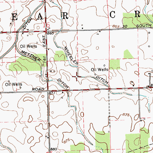 Topographic Map of Wheeler Ditch, IN