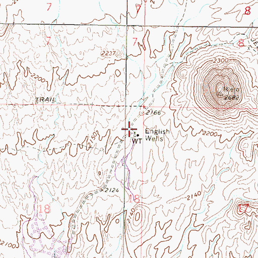 Topographic Map of English Wells, AZ