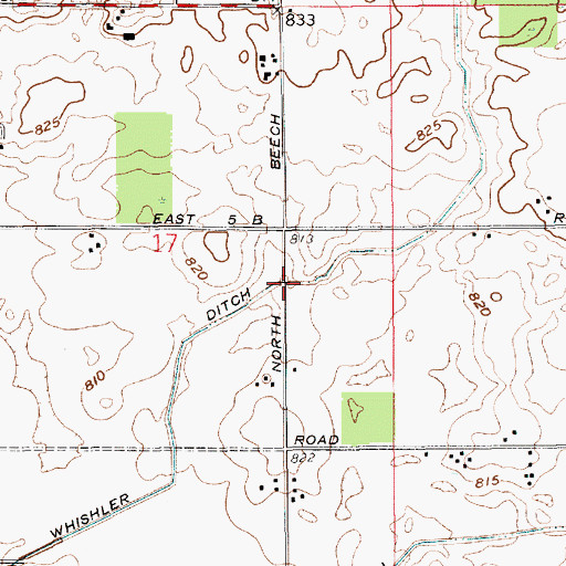 Topographic Map of Whishler Ditch, IN