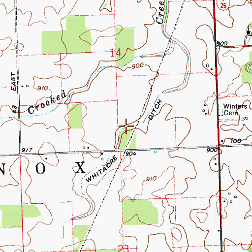 Topographic Map of Whitacre Ditch, IN