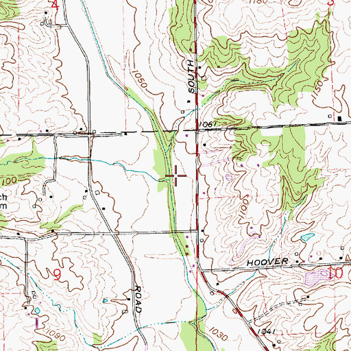 Topographic Map of White Branch, IN