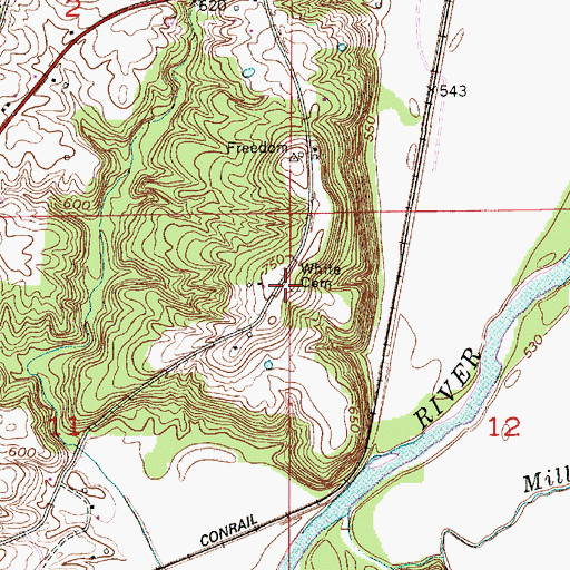 Topographic Map of White Cemetery, IN