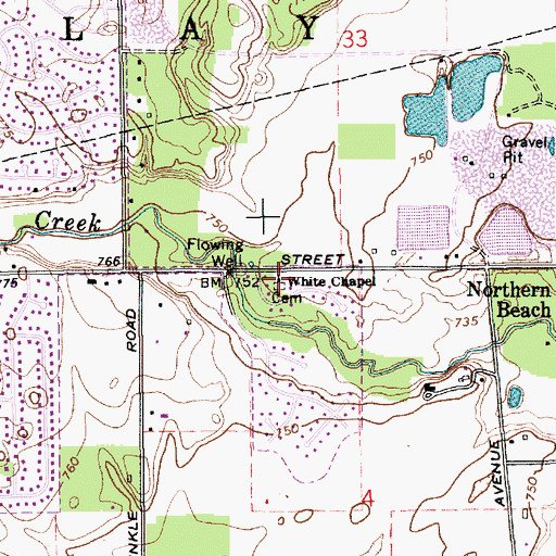 Topographic Map of White Chapel Cemetery, IN