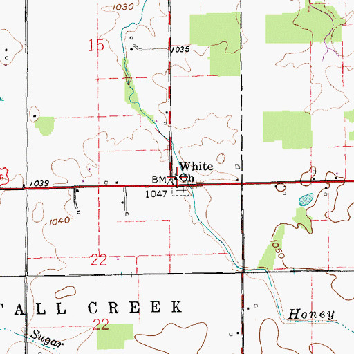 Topographic Map of White Church, IN