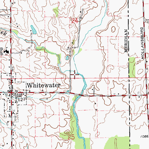 Topographic Map of White Creek, IN