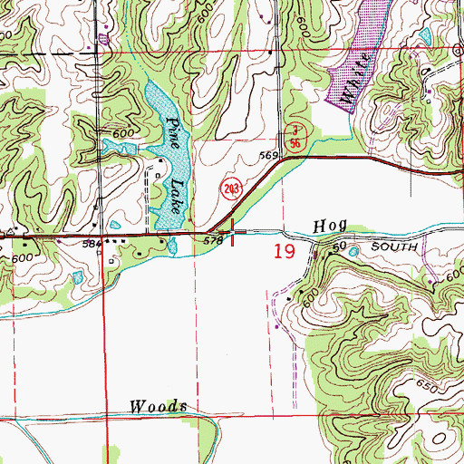 Topographic Map of White Eye Branch, IN