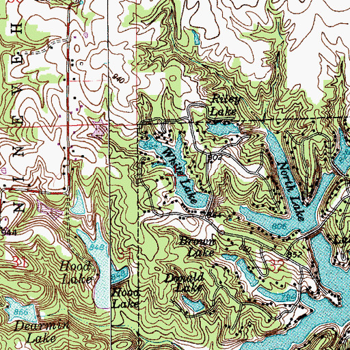 Topographic Map of Princes White Lake, IN